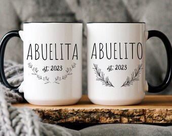Abuela y abuelo Grandparent Baby Reveal Spanish Pregnancy Announcement Abuelitos Pregnancy anuncio de bebé Announcement Anuncio de embarazo