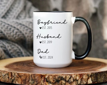 First Time Dad Gift From Wife, Gifts For New Dad, Boyfriend Husband Dad Mug Personalized, Pregnancy Announcement, New Dad coffee Mug