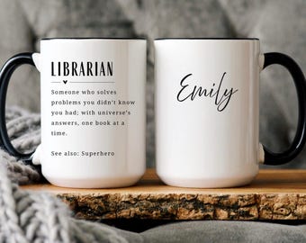 Librarian Coffee Mug Personalized Librarian Gift for Custom Librarian Gift for Librarian Cup Librarian Teacher Gift for Librarians Christmas