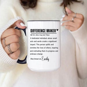 Difference Maker Gift Personalized Difference Maker Coffee Mug Custom Difference Maker Gift Difference Maker Definition Gift Mentor Gifts