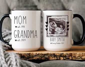 Grandparent Pregnancy Announcement Gift, Custom New Grandma Gift, Personalized Grandparents Mug, Baby Reveal to Grandparents, Grandma to Be