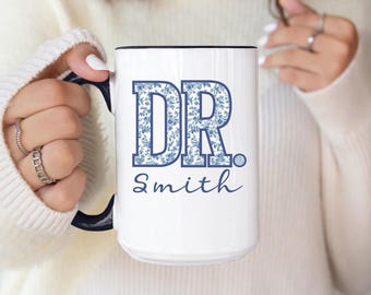 Custom New Doctor Name Mug, Personalized PHD Graduation Gift, Future Doctor Gift, Doctorate Mug, Doctor Coffee Cup, Medical Student Mug Gift