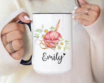 Personalized Crochet Lover Mug, Gift For Crocheter, Crocheter Mug, Crochet Lover Gift, Crochet Mug, Personalized Crochet Hooks