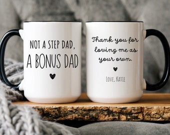 Personalized Stepdad Father's Day gifts, Father's Day Gifts From Kids, Funny Gifts for Stepfather, Bonus Dad Mug, Funny Stepdad Gift