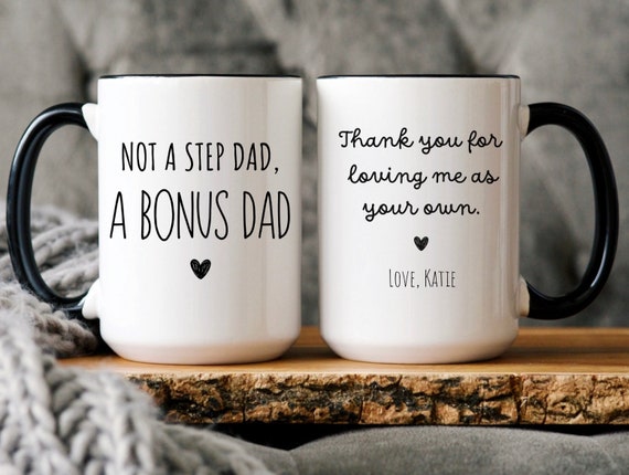 Personalized Stepdad Father's Day gifts, Father's Day Gifts From Kids, Funny Gifts for Stepfather, Bonus Dad Mug, Funny Stepdad Gift