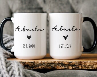 Abuela y abuelo Grandparent Baby Reveal Spanish Pregnancy Announcement Abuelitos Pregnancy anuncio de bebé Announcement Anuncio de embarazo