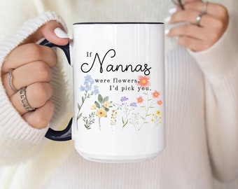 Regalos para abuelos, Nanna, abuela, mamá, Taza de lavanda de flores silvestres Si las abuelas fueran flores, te elegiría Taza de cumpleaños de mamá Taza de cumpleaños de abuela