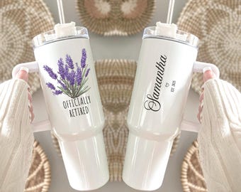 Retirement Tumbler Custom Retirement Gift For Women, Every Sip Tastes Like It's Not My Problem Anymore 40oz Tumbler With Handle For Her