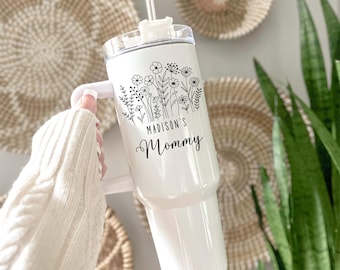 Custom Mom Tumbler, New Mom Gift, Personalized Mom Mug, Gift From Baby, Kids Name Tumbler, Personalized Mom Tumbler, New mom Tumbler