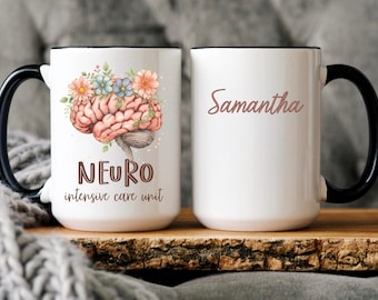 Personalized Neuroscientist Gift NEURO ICU Custom Neuroscience Mug, Neuro ICU Nurse Gift, Custom Brain Doctor Gift, Gift for Neurologist