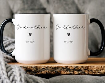 Godparent Proposal Gift, Godmother Godfather Mug, Floral Godmother Gift, Godparents Cups, Baptism Gift Set, Will You Be My Godparents Gift