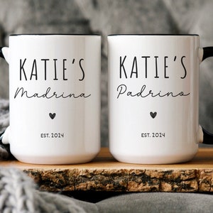 Propuesta Padrinos en español, Regalos Para Padrinos, Padrinos de Bautizo, Taza Padrino, Set de Tazas Padrinos, Regalo Padrinos, Padrinos Español