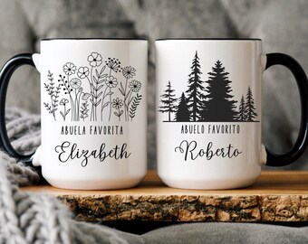 Abuelo Abuela Custom Mugs, Grandparent Baby Reveal Spanish Pregnancy Announcement Abuelitos Pregnancy New Abuela y Abuelo Anuncio de bebé