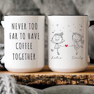 Best Friend Gift, Custom Bestie Mug, Personalized Best Friend Gift, Friendship mug, Friend Birthday Gift, Long Distance Friendship Gift