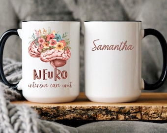 Personalized Neuroscientist Gift NEURO ICU Custom Neuroscience Mug, Neuro ICU Nurse Gift, Custom Brain Doctor Gift, Gift for Neurologist
