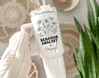 Personalized BCBA Tumbler, Bcba Gifts, Board Certified Behavior Analyst Tumbler, BCBA Cup, BCBA Gift For Women, Behavior Analyst Gift