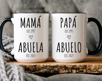 Abuela y abuelo Grandparent Baby Reveal Spanish Pregnancy Announcement Abuelitos Pregnancy anuncio de bebé Announcement Anuncio de embarazo