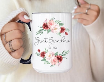 New Great Grandma Gift, Custom Flower Name Mug, Great Grandma Gift, Grammy, Christmas Gift, Wildflower Mug, Mom's Birthday, Great Grandma