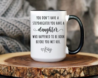 Personalized StepDad Christmas Mug, Stepfather Funny Gift, Stepfather Gift From Bonus Daughter, Stepdad Christmas Gift, Bonus Dad Mug Funny