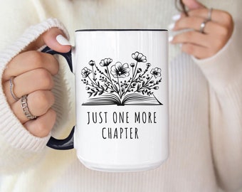 Just One More Chapter Mug Gift for reader Book Lover Mug Librarian Mug Bookworm Readers Book Lover Gift Reading Mug Bookworm Gifts Bookshelf
