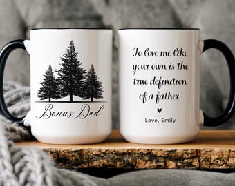 Personalized Stepdad Father's Day gifts, Father's Day Gifts From Kids, Funny Gifts for Stepfather, Bonus Dad Mug, Funny Stepdad Gift
