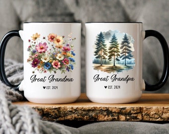 New Great Grandparents Pregnancy Announcement Gift, New Great Grandma and Grandpa Mug Gift, Great Grandparents To Be Baby Reveal Present