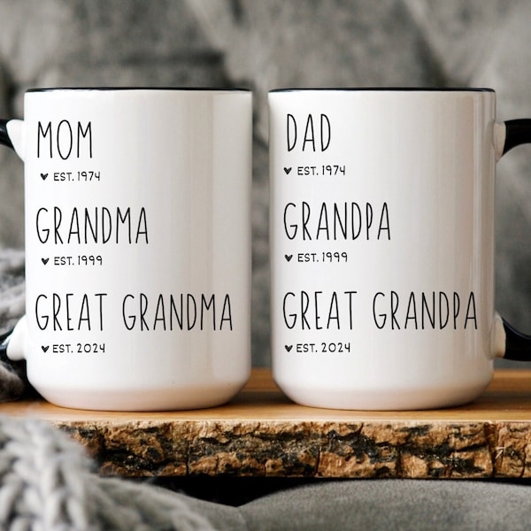 Dad, grandma, great grandpa, Great Grandparents Pregnancy Announcement Gift, Great Grandparents To Be Baby Reveal Present, New Great Grandma