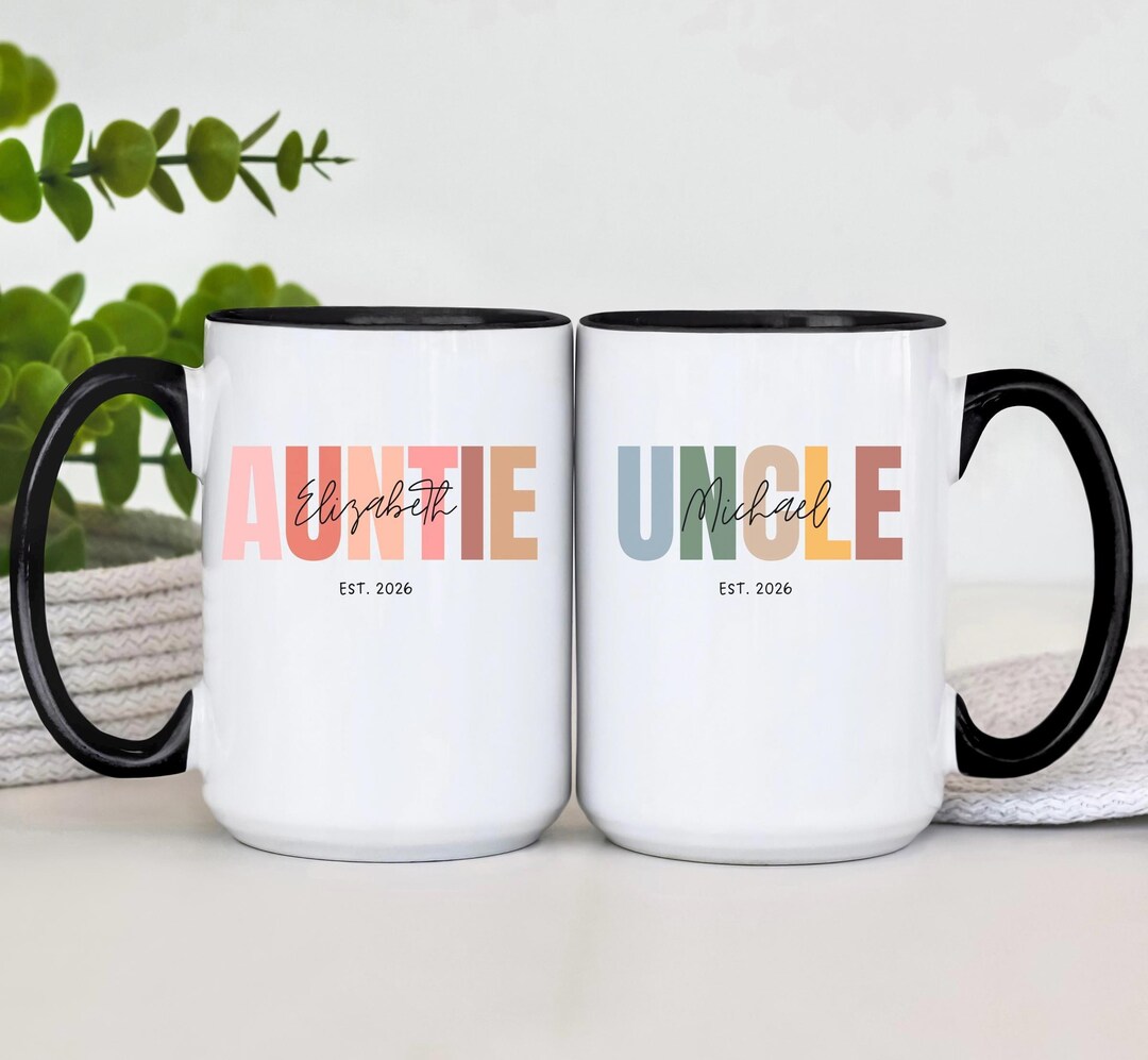 Custom Pregnancy Reveal Coffee Mug for New Aunt and Uncle Pregnancy ...