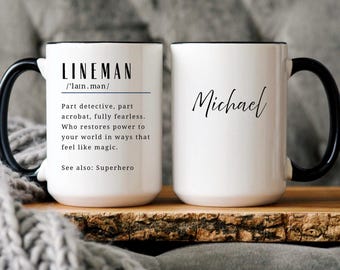 Badass Lineman Coffee Mug, Lineman Gift, Gift For Lineman, Lineman Birthday Gift, Power Lineman Gift, Distribution Lineman Boyfriend Gifts
