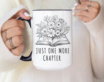 Just One More Chapter Mug Gift for reader Book Lover Mug Librarian Mug Bookworm Readers Book Lover Gift Reading Mug Bookworm Gifts Bookshelf