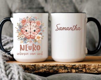 Personalized Neuroscientist Gift NEURO ICU Custom Neuroscience Mug, Neuro ICU Nurse Gift, Custom Brain Doctor Gift, Gift for Neurologist