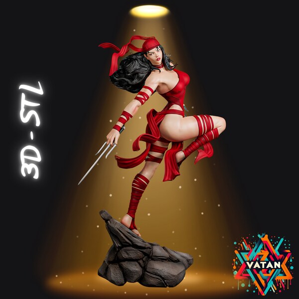 Elektra Statue, 3D STL File, 3D Design, 3D Printer, Elektra Statue STL, Digital Download, STL Files