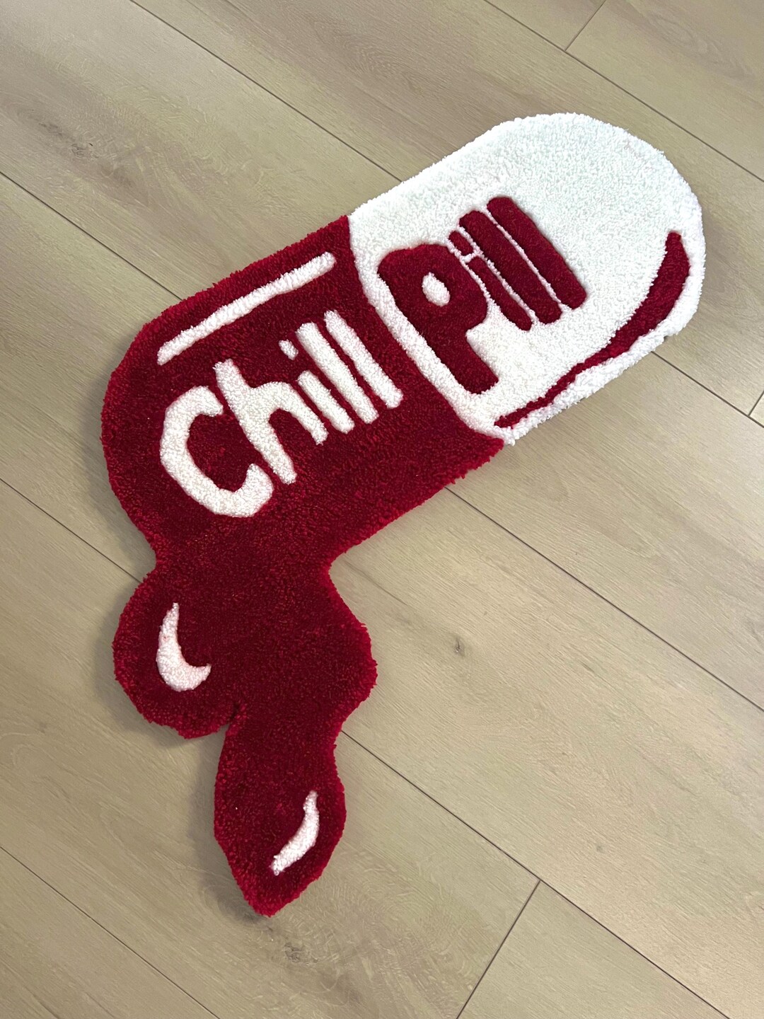 Chill Rug Chill Pill Rug - Handmade Custom Rug | Living Space Decor | Unique Gift ...