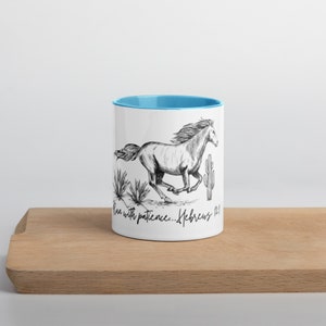 Christian Horse Mug with Color Inside Hebrews 12:2
