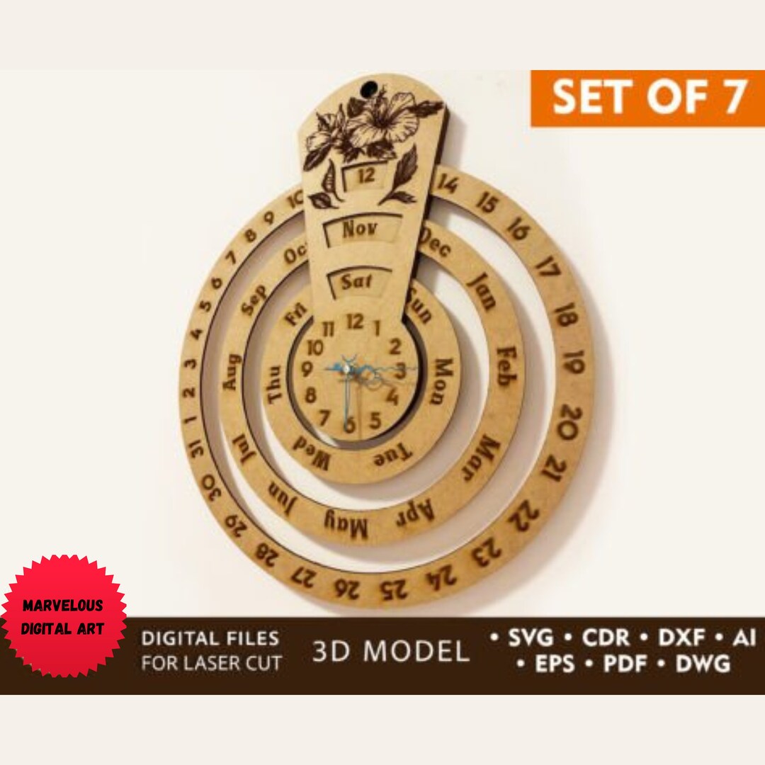 perpetual-calendar-wall-clock-svg-bundle-multilayer-laser-cut-wooden