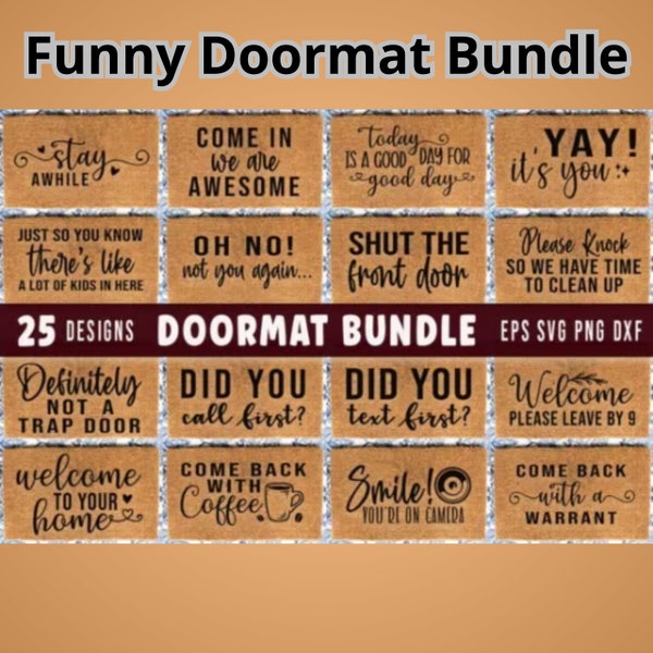 Funny Doormat Svg Cutfile Bundle - Personalized doormat, Monogram door mat, housewarming gift, welcome mat, custom welcome mat, closing gift