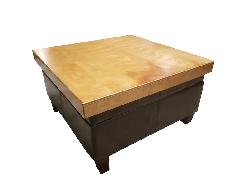 Ottoman Topper With Modern Edge Ottoman Coffee Table Sled Tray Over