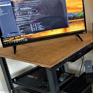 Server Rack Topper | Top Shelf Accessories Mount Case Garage Rackmount Networking Plan Desktop Post Gateway 22u Computer Wooden Table mod