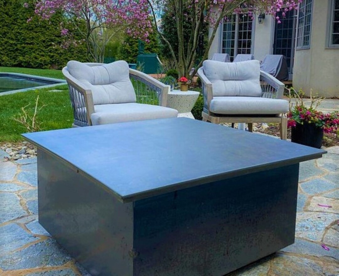 Classic Edge Fire Pit Topper With Black Stain Outdoor Patio Furniture