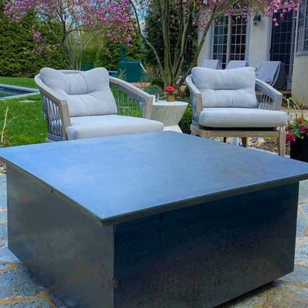 Classic Edge Fire Pit Topper with Black Stain - Outdoor Patio Furniture Table