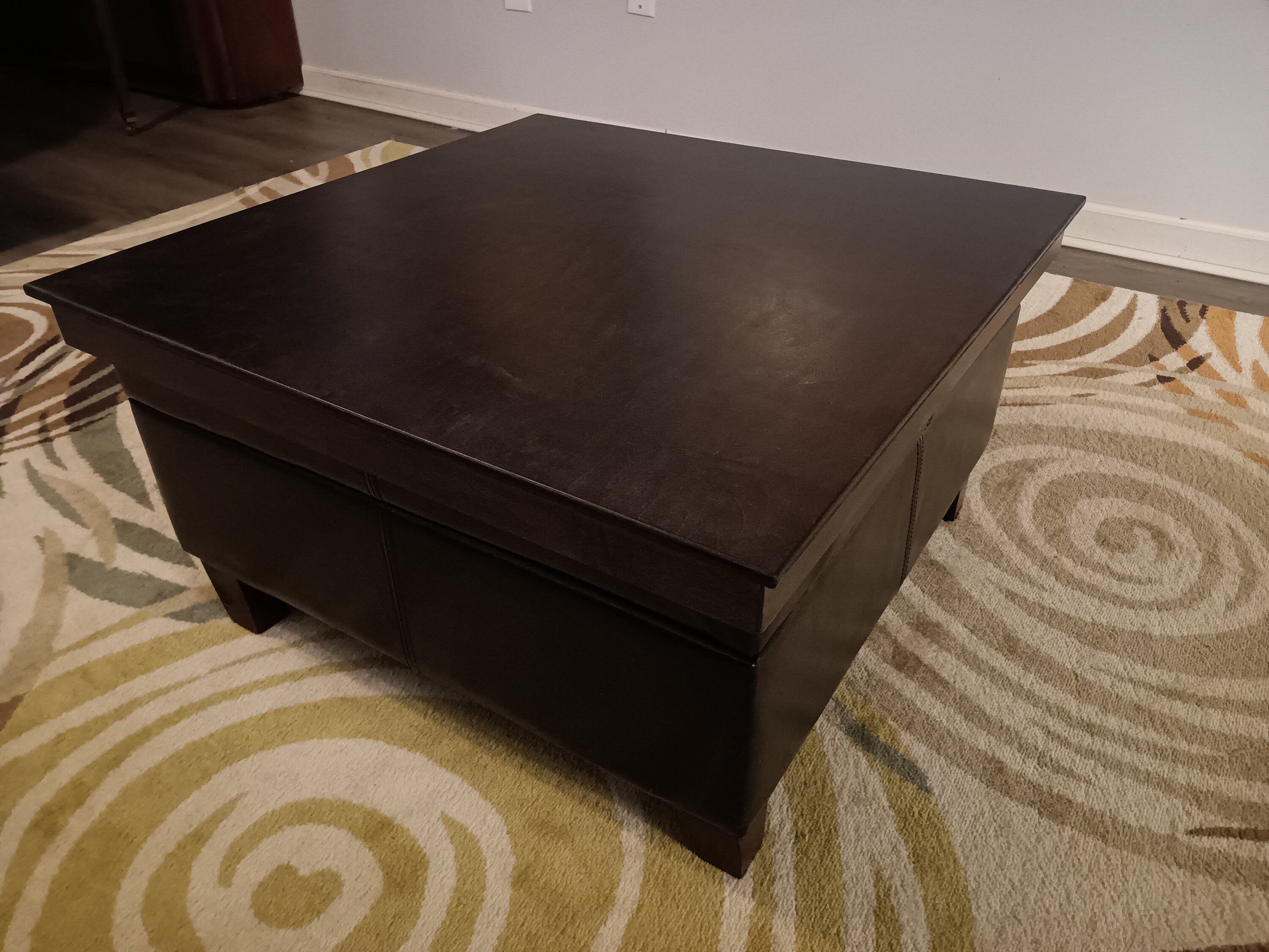 Ottoman Topper With Classic Edge Ottoman Coffee Table Sled Tray Over Overlay Tabletop Topper