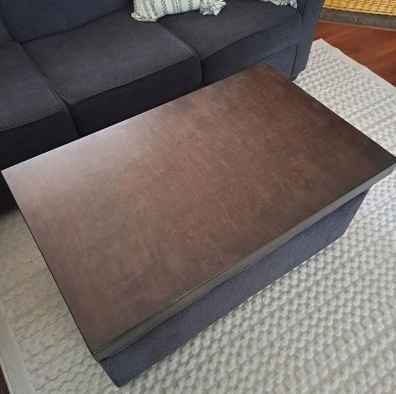 Ottoman Topper With Modern Edge Ottoman Coffee Table Sled Tray Over