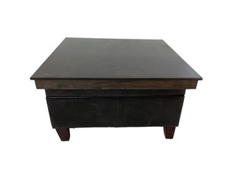 Ottoman Topper with Classic Edge | Ottoman Coffee Table Sled Tray Over Overlay Tabletop Topper Large Square Storage Top Wood Custom Serving