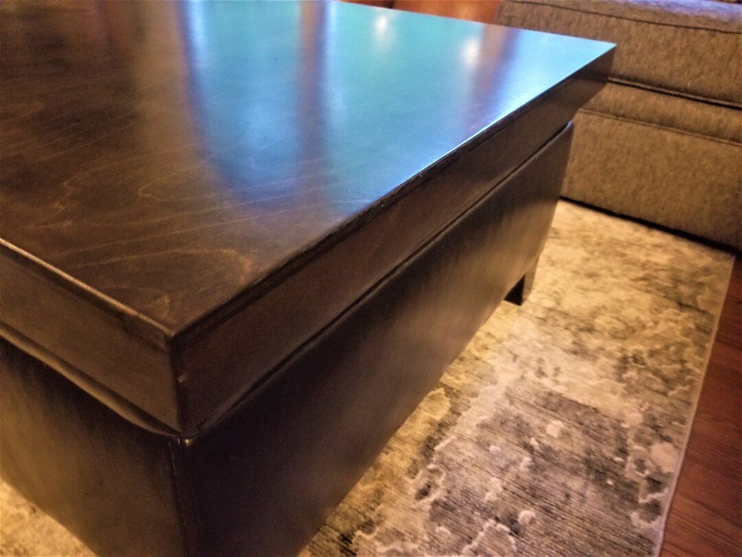 Ottoman Topper With Modern Edge Ottoman Coffee Table Sled Etsy