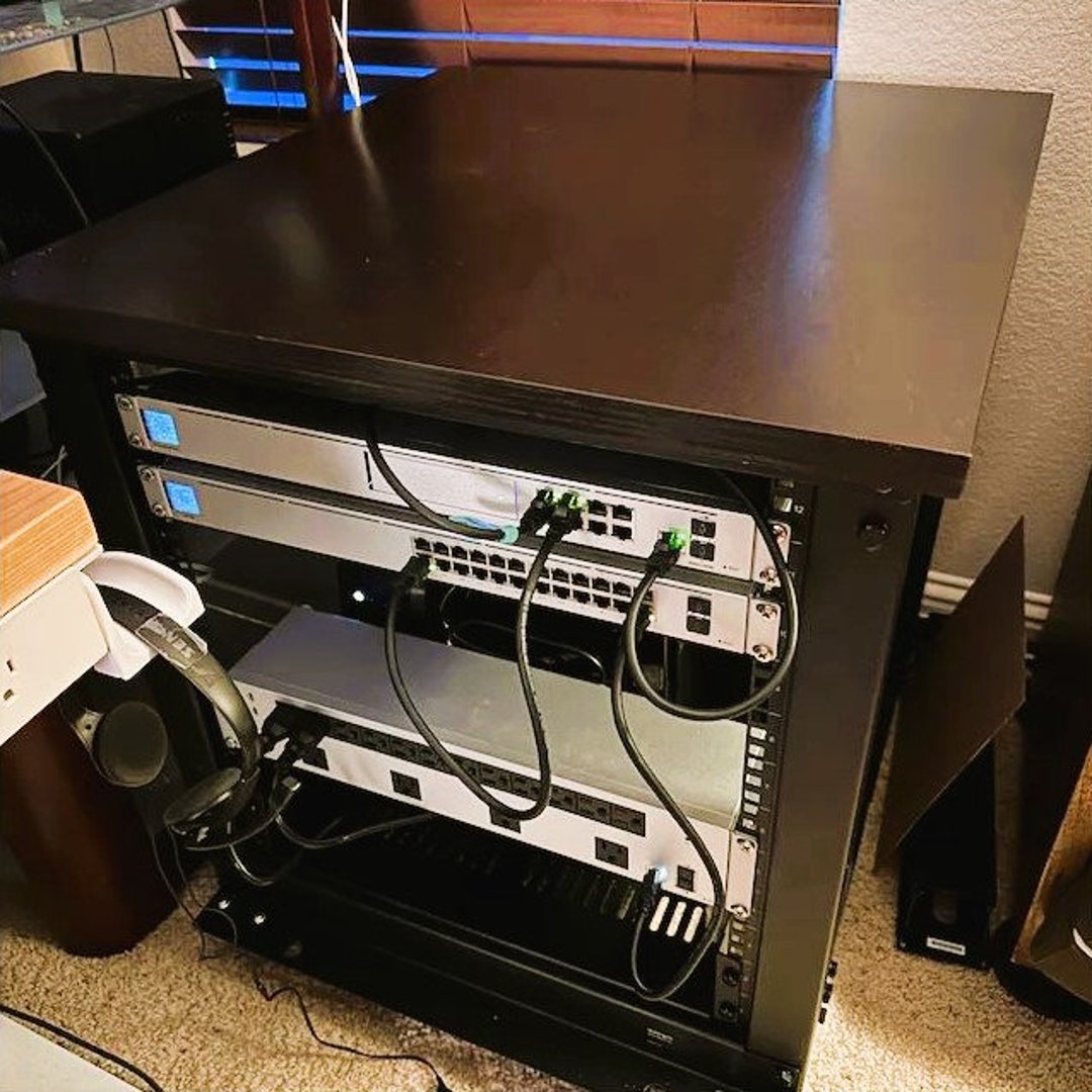 Server Rack Topper in Black Top Shelf Accessories Mount Case Garage