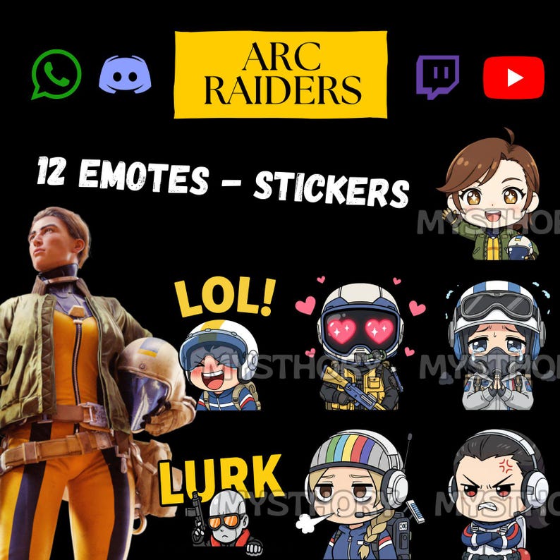 14 EMOTES / Stickers ARC RAIDERS - Cute Chibi Streaming - Twitch ...