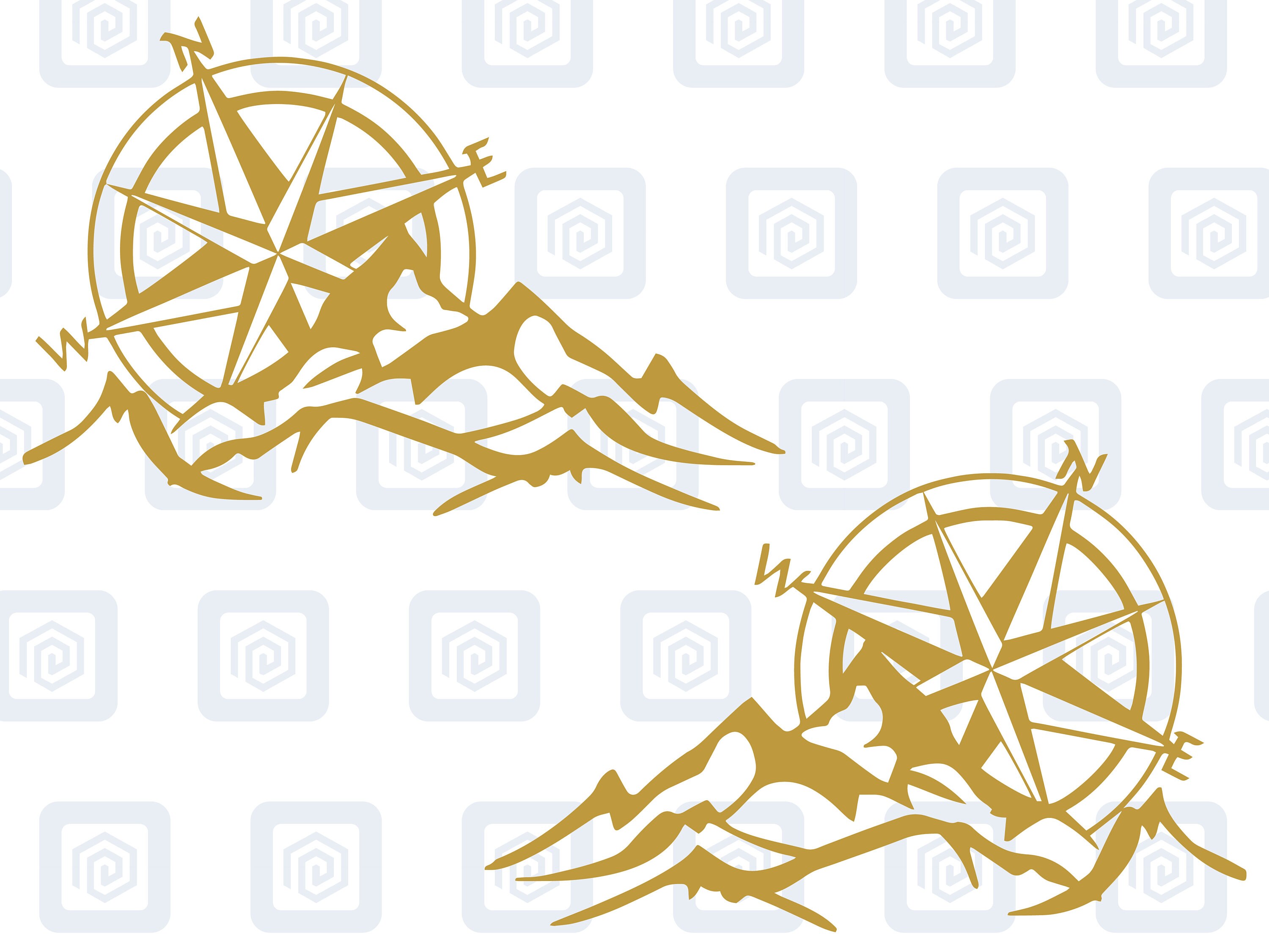Caravan Sticker With Compass - TenStickers