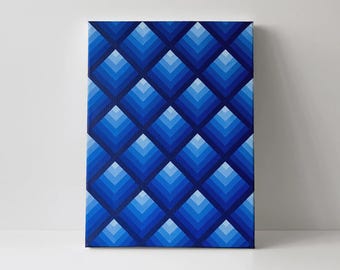 PYRAMIDS - Geometric Optical Illusion Acrylic Art on Canvas