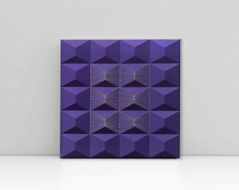 PERSPECTIVES - Geometric Hard-Edge Embroidered Acrylic Art on Canvas