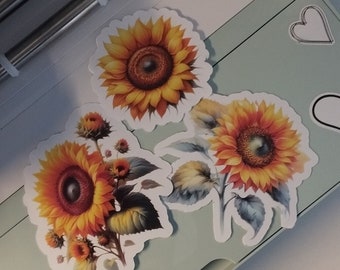 Sunflower Stickers Flower Stickers - Laptop Decals Macbook Vinyl Sticker Laptop Decals Cute Sticker Pack Sunflower SVG Art Gifts